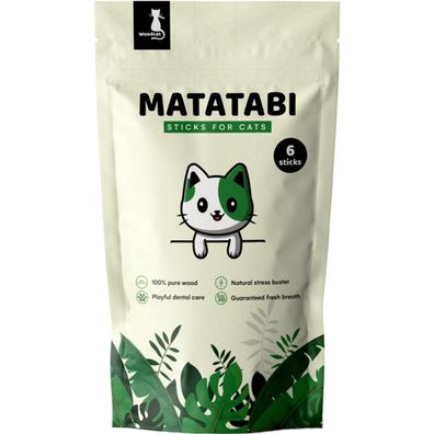 Woodcat Matatabi Dental Sticks für Katzen, der ultimative Stressbuster 6 St.