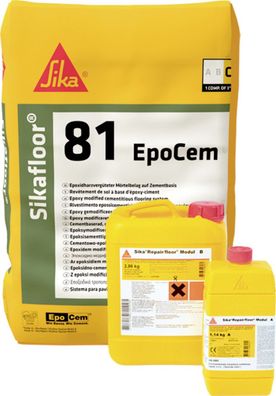 Sika® Sikafloor®-81 EpoCem® (Komp. A + B + C) 23 kg hellgrau