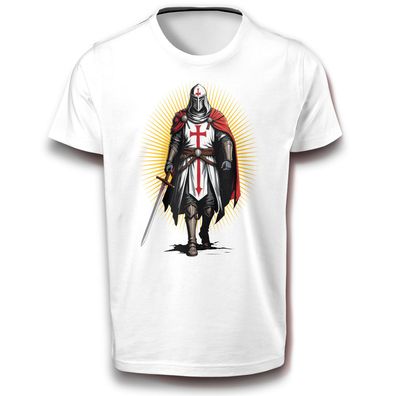 Christliches Templer Ritter Kreuzritter Kämpfer Schwert Kreuz Religion T-Shirt DTF