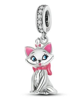Charms Anhänger Charm kompatibel für Pandora 925 Sterling Silber süße Katze