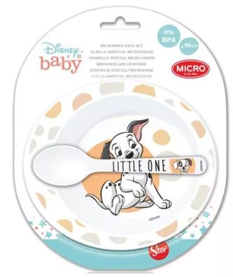 101 Dalmatiner Baby Micro Tiefer Teller + Löffel Set