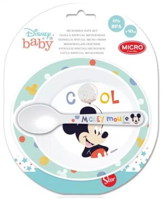 Micky Baby Micro Tiefer Teller + Löffel Set
