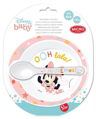 Minni Baby Micro Tiefer Teller + Löffel Set