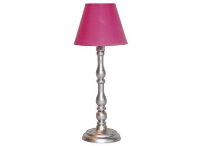 Stehlampe mit LED silber/ rosa für Puppenhaus, Puppenstube Kahlert 19210