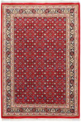 Teppich Orient Indo Herati 140x200 cm 100% Wolle Handgeknüpft Rug blau rot