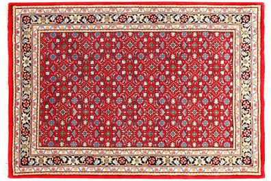 Teppich Orient Indo Herati 120x180 cm 100% Wolle Handgeknüpft Rug blau rot