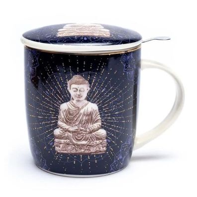yogabox Set Teetasse Buddha blau