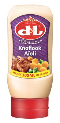 D&L Classics Aioli Sauce 4x 300ml Allioli Knoblauch-Mayonnaise feine Knoblauchcreme