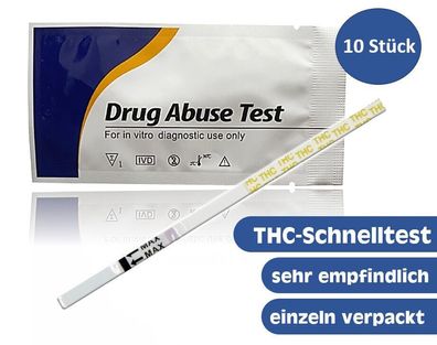 10x THC Drogenschnelltest (Cannabis, Marihuana, Haschisch), 50 ng/ ml