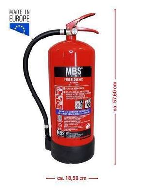 MBS FIRE 9l AB Schaum Feuerlöscher DIN EN 3 A/ B 27A 233B= 9LE