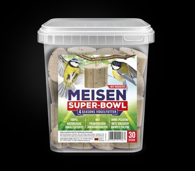 Delicia Meisen Super-Bowl 30 St. mit Insekten Wildvögel Vogelfutter Meisenknödel