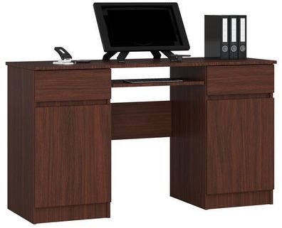PC-Schreibtisch AKORD A5 in der Farbe Wenge mit 2 Schubladen B135 x H77 x T50 cm