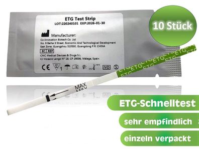 10x ETG / Ethylglucuronide Drogenschnelltest (Alkoholtest im Urin), 500 ng/ ml