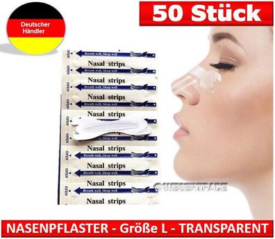 50 Stück - transparente Nasenpflaster / clear nasal strips - BETTER Breathe (Gr. L)