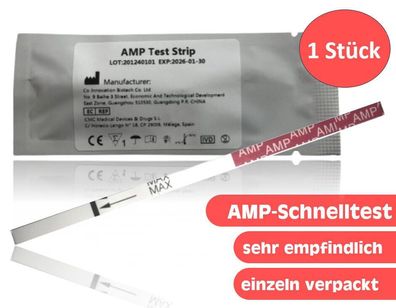 1x AMP / Amphetamin Drogenschnelltest (Speed, Pep, Uppers, Upper), 1.000 ng/ ml