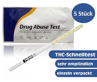 5x THC Drogenschnelltest (Cannabis, Marihuana, Haschisch), 50 ng/ ml