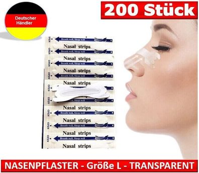 200 Stück - transparente Nasenpflaster / clear nasal strips - BETTER Breathe (Gr. L)