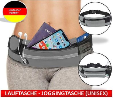 wasserfeste Lauftasche – Joggingtasche – Bauchtasche für Sport/ Freizeit - grau