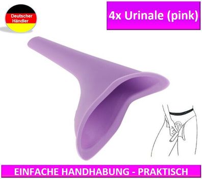 4x Urinale für die Frau - mobile Toilette - Frauenurinal - pink