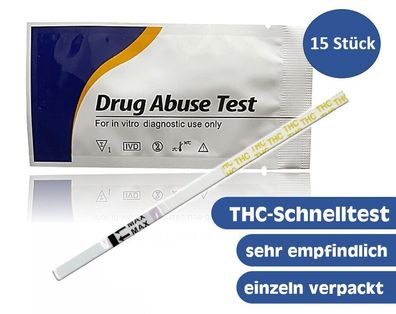 15x THC Drogenschnelltest (Cannabis, Marihuana, Haschisch), 50 ng/ ml