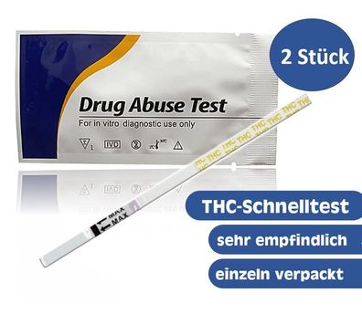 2x THC Drogenschnelltest (Cannabis, Marihuana, Haschisch), 50 ng/ ml