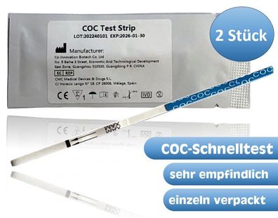 2x COC / Kokain Drogenschnelltest (Koks, Crack), 300 ng/ ml