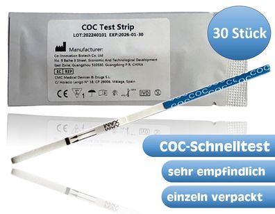 30x COC / Kokain Drogenschnelltest (Koks, Crack), 300 ng/ ml