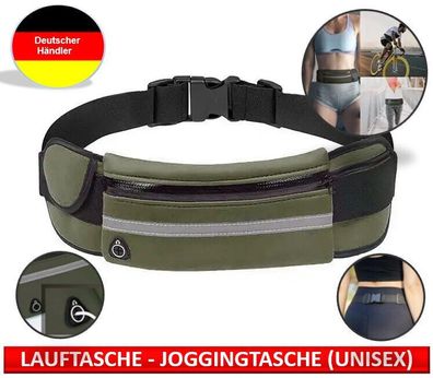 wasserfeste Lauftasche – Joggingtasche – Bauchtasche für Sport/ Freizeit olivgrün