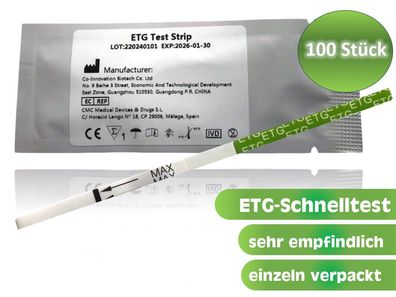 100x ETG / Ethylglucuronide Drogenschnelltest (Alkoholtest im Urin), 500 ng/ ml