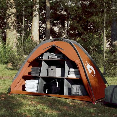 Camping-Organizer-Zelt 9 Fächer Grau Orange Wasserdicht