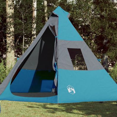 Tipi-Campingzelt 7 Personen Blau Wasserdicht