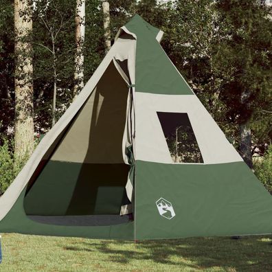 Tipi-Campingzelt 7 Personen Grün Wasserdicht