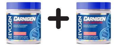 2 x Evogen Carnigen Plus Caffeine, Mango Lemonade - 81g
