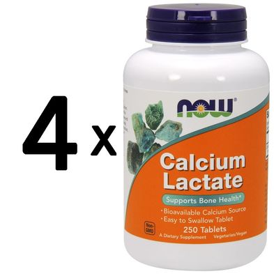 4 x Calcium Lactate - 250 tablets