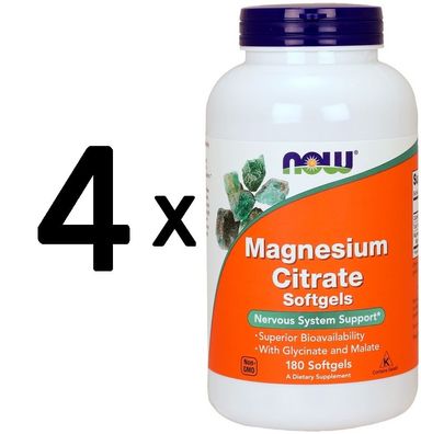 4 x Magnesium Citrate Softgels - 180 softgels