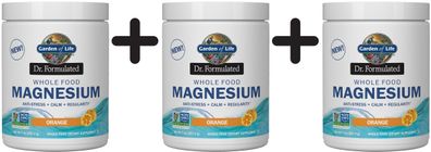 3 x Dr. Formulated Whole Food Magnesium, Orange - 197g