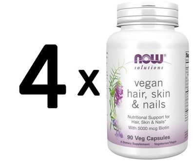 4 x Vegan Hair, Skin & Nails - 90 vcaps