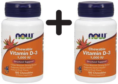 2 x Vitamin D-3, 1.000 IU (Chewable) - 180 chewables