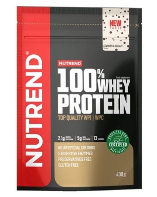 100% Whey Protein, Cookies & Cream - 400g