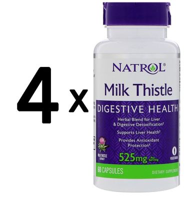 4 x Milk Thistle Advantage, 525mg - 60 vcaps