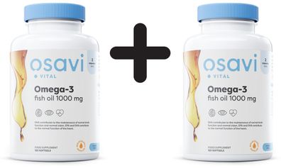 2 x Omega-3 Fish Oil, 1000mg, Lemon - 120 softgels