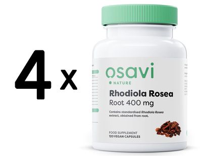 4 x Rhodiola Rosea Root, 400mg - 120 vegan caps