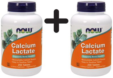 2 x Calcium Lactate - 250 tablets