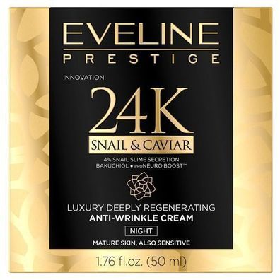 Eveline Cosmetics Prestige 24k Schnecken & Kaviar Nachtcreme, 50ml