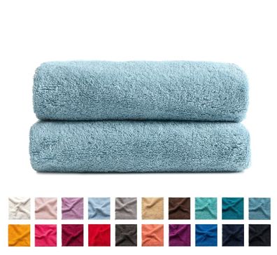MatratzenLAB® 2er Set Handtücher 500 g/ m² 100% Baumwolle mit Aufhänger 25 Farben