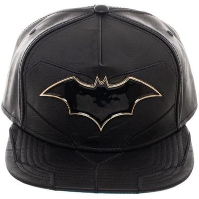 Batman Leder Snapback Cap mit Metal Plate - DC Batgirl Heroes Kappen Mützen Caps