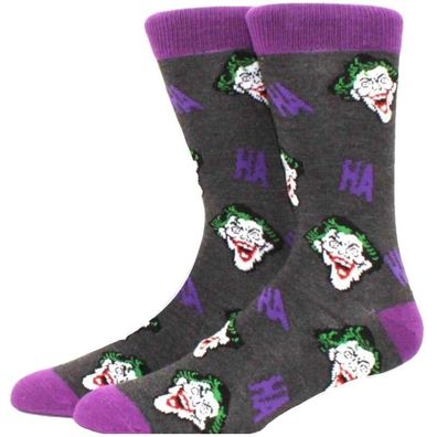Ha Ha Joker DC Graue Socken - Batman 360° Motiv Charakter Justice League Hero Socken