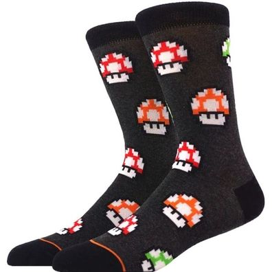 Pilz UP Motiv Socken - Nintendo Super Mario 360° Motiv Charakter Cartoon Socken