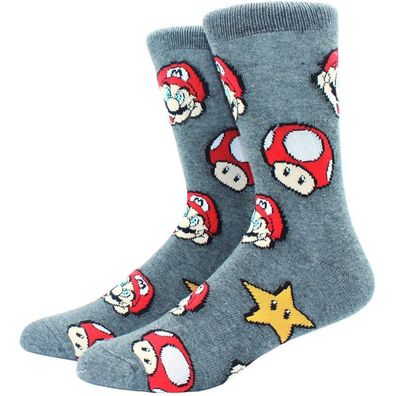 Mario, Toad & Star Charakter Lustige Socken - Super Mario 360° Motiv Cartoon Socken