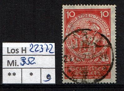 Los H22372: Deutsches Reich Mi. 352, gest.